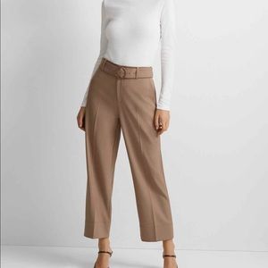 Club Monaco tan belted high rise pants